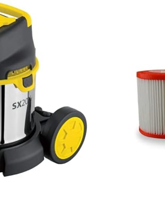 Stanley SXVC20XTE Aspirateur Solides et Liquides (1400 W, 20 l) & Filtre Cartouche à Haute Efficacité pour Aspirateurs Solides et Liquides