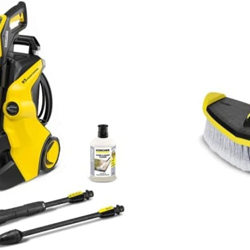 Kärcher Nettoyeur Haute Pression K 5 Power Control Home: Support Intelligent par Une App – INCL. Home Kit 1.324-553.0 Jaune/Noir & Brosse Triangulaire Accessoire pour Nettoyeur Haute Pression