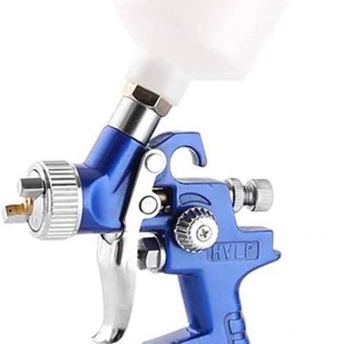 Pistolet à Peinture Pneumatique HVLP Pistolet Pulvérisateur Professionnel avec Godet en Plastique de 125ml et Buses Rotative en acier inoxydable 1.0 mm Spray Gun (0.8mm)