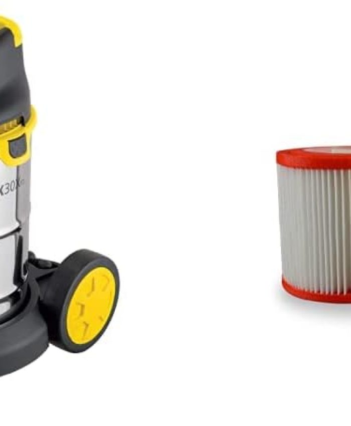 Stanley SXVC30XTDE Aspirateur Solides et Liquides (1600 W, 30 l) & Filtre Cartouche à Haute Efficacité pour Aspirateurs Solides et Liquides