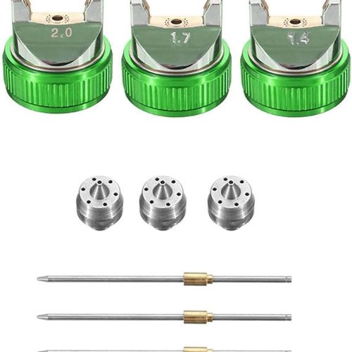 Pistolet à Peinture Professionnel HVLP 1.4/1.7/2. Buse de 0mm Pneumatique pneumatique pneumatique Pistolet à Pistolet à Peinture à Outils de réparation Automobile (Color : Green)