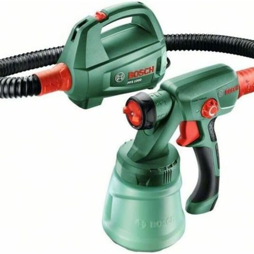 Bosch Home and Garden Pistolet à peinture Bosch – PFS 1000 ( 410W, pulvérisation pour le bois, livré avec sacoche bandoulière et ceinture)