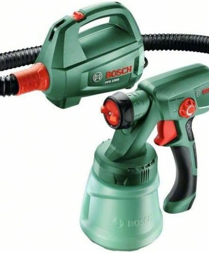 Bosch Home and Garden Pistolet à peinture Bosch – PFS 1000 ( 410W, pulvérisation pour le bois, livré avec sacoche bandoulière et ceinture)
