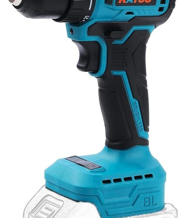 KATSU FIT-BAT Perceuse Visseuse sans Fil Brushless 21V avec Moteur sans Balais, 40 N.m Max, Mandrin sans Clé 10mm, 2 Vitesses et Lumière LED, pour la Maison DIY, sans Batterie
