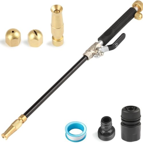 Remedare Nettoyeur haute pression avec buse ¨¤ jet, Hydro Jet Nettoyeur haute pression profond avec tuyau d&rsquo;arrosage en laiton noire (type r¨¦glable + type de ventilateur)