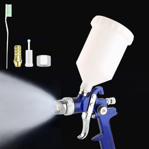 KBNIAN Pistolet Pulvérisateur pour Peinture Pistolet à Peinture HVLP Piolet à Peinture à Air avec Godet en Plastique de 120ml et Buse de 1,0 mm pour Automobiles, Meubles, Murales, Artisanat
