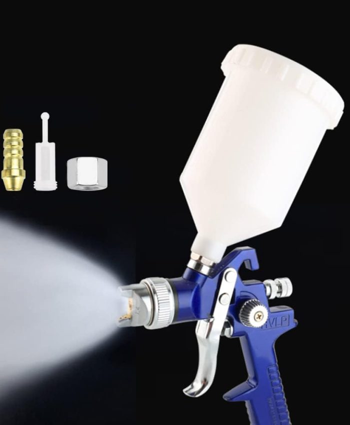 KBNIAN Pistolet Pulvérisateur pour Peinture Pistolet à Peinture HVLP Piolet à Peinture à Air avec Godet en Plastique de 120ml et Buse de 1,0 mm pour Automobiles, Meubles, Murales, Artisanat