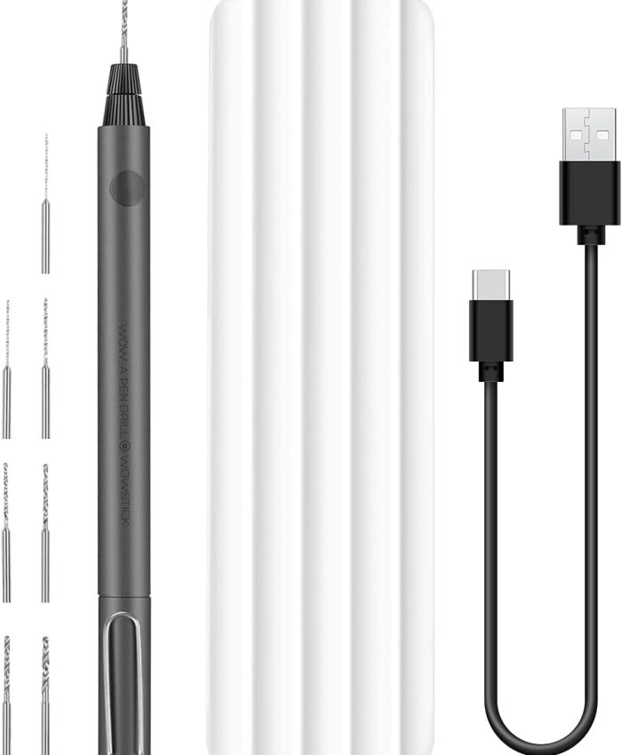 Wowstick Mini Perceuse Sans Fil, Perceuse Stylo Portable Rechargeable USB, Perceuse de Precision Électrique Multifonction avec 8 Accessoires, Idéal pour Plastique Bois DIY