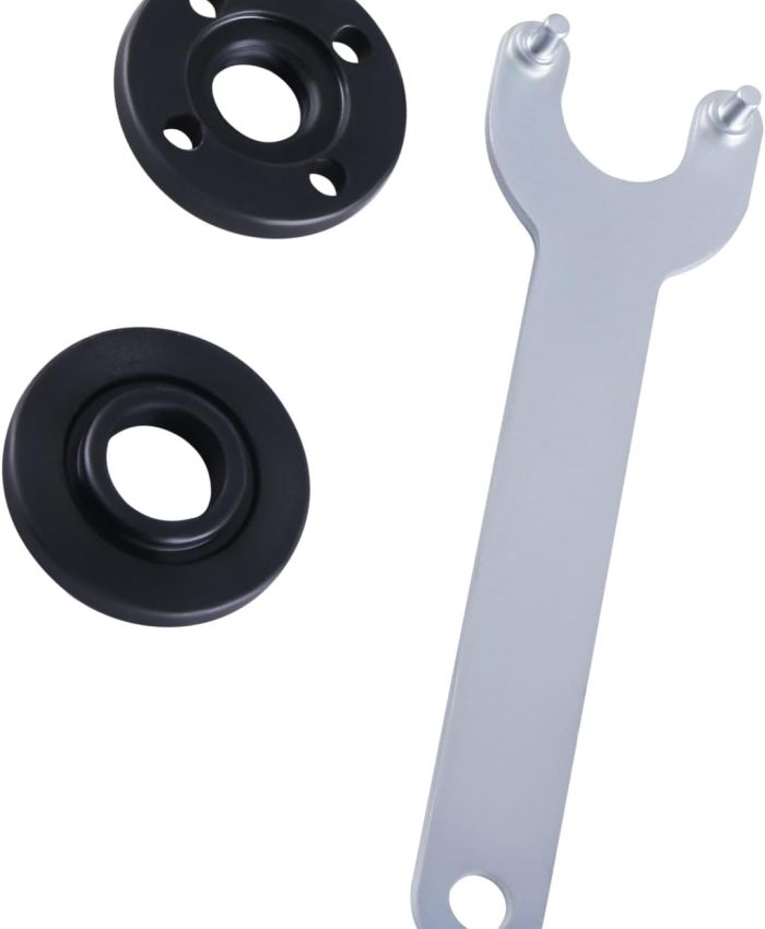SUKITMISO Kit clé coudée et écrous de bride 125mm, clé coudée pour meuleuse Clé à vis contre-écrou métallique, 1 clé coudée pour meuleuse dangle et 2 écrous de bride
