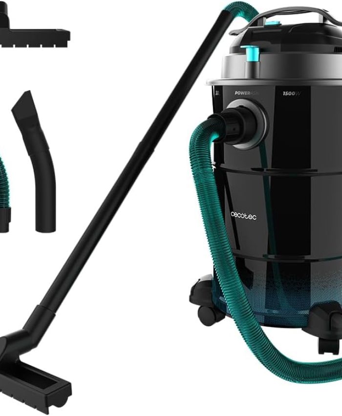 Cecotec Aspirateur de Cendres 30L Conga Ash 6000 Easy Go Home XL. 1500W, Puissance d&rsquo;aspiration 21kPa, Tube avec revêtement métallique, Roues et poignée de Transport, Cordon de 6m