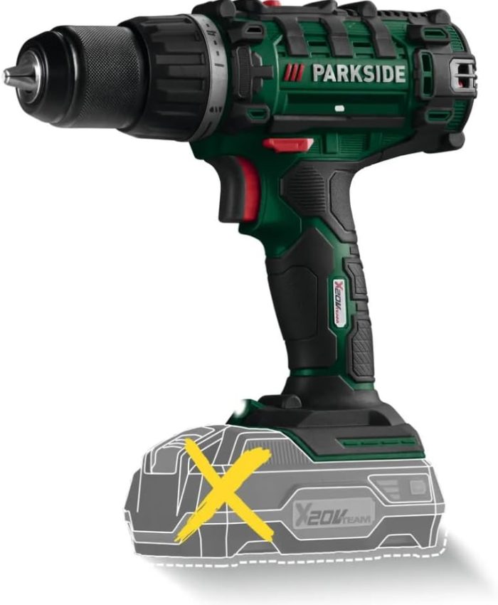 Perceuse sans fil Parkside PABS 20- Li X20V dans une mallette de transport (sans batterie ni chargeur)