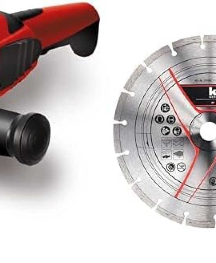 Einhell Meuleuse d&rsquo;angle TE-AG 230/2000 (2000 W, Capot de protection, Poignée ergonomique, Livré avec poignée supplémentaire) + Kit de 2 disques de coupe diamant