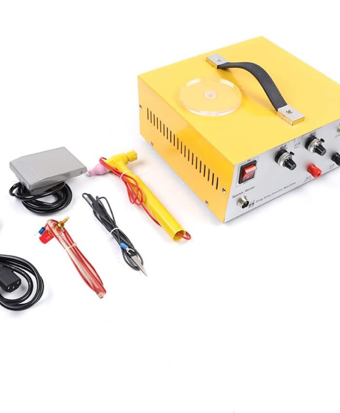Poste à souder 400 W Puls Spot Welder 0,6-80 A Courant réglable Machine à souder avec pédale de pied, Outil de soudure portable pour bijoux en or et argent, jaune
