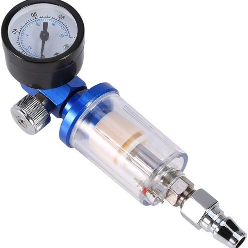 DEWIN Pulvérisateur Pneumatique Pistolet, Pulvérisateur Pneumatique Jauge de Régulateur D&rsquo;air + Séparateur de Filtre Filtre D&rsquo;huile