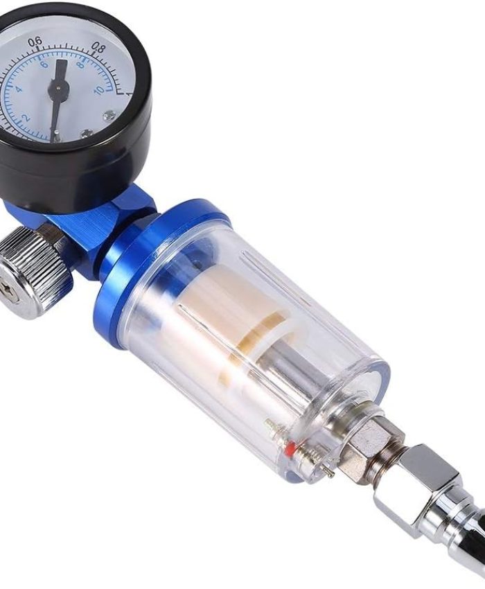 DEWIN Pulvérisateur Pneumatique Pistolet, Pulvérisateur Pneumatique Jauge de Régulateur D&rsquo;air + Séparateur de Filtre Filtre D&rsquo;huile