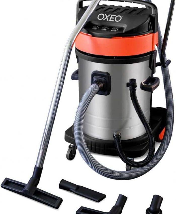 Oxeo Aspirateur Eau et poussière Professionnel 3000W – 70 litres – Tri Moteurs – sans Sac – cuve 70L – livré avec Accessoires