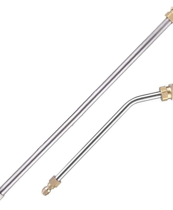 Lot de 2 rallonges pour nettoyeur haute pression, lance d&rsquo;extension (38 cm) + tige d&rsquo;extension incurvée à 30° (22 cm), connexion rapide de 6,35 mm, 4000 psi
