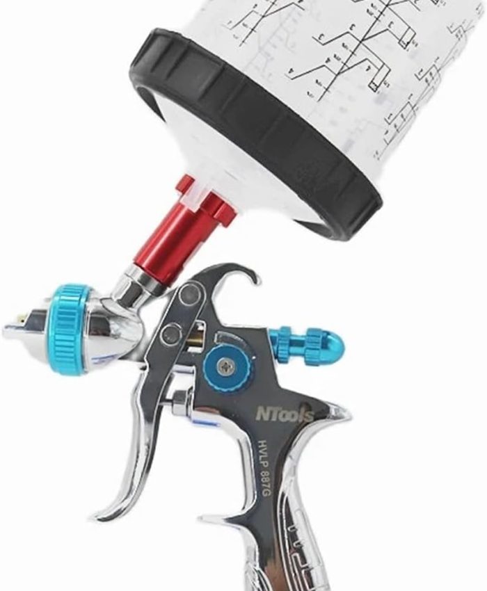 Pistolet à Peinture Pistolet pulvérisateur avec réservoir de mélange adaptateur Pistolet pulvérisateur pneumatique 600cc ou 400cc avec réservoir sans lavage à connexion rapide Gobelet de mélange de pe