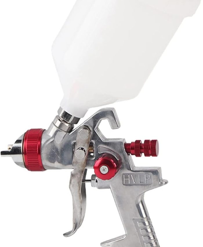 Pistolet à Peinture, Akozon 600ml Pistolet de Pulvérisation Pneumatique Professionnel Buse de 1,4mm Godet à Gravité
