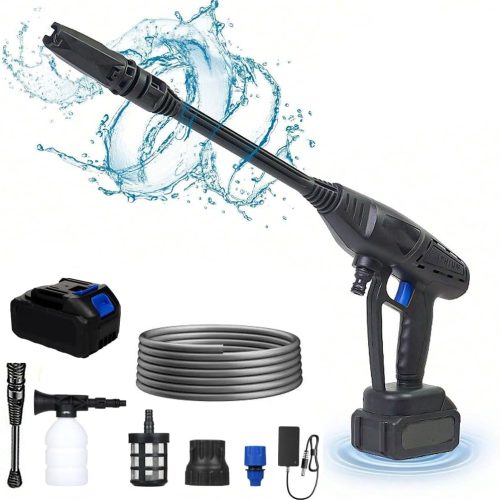 Nettoyeur Haute Pression, Pistolet à Eau Portable Pression avec 5 m de Conduites d’Eau Haute Pression, Distance Effective de 8 m, Moteur Puissant et Faible Bruit et Longue Durée de Vie, pour Voiture