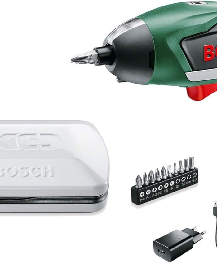 Bosch Home and Garden Visseuse sans Fil – IXO V Edition Classique (Livrée avec Chargeur et 10 Embouts de Vissage, Boîte en Métal)