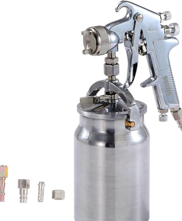 ORAZIO Pistolet de Pulvérisation de Peinture à l&rsquo;air, Professionnelle 1000ml 1,8mm Buse Haute Pression Grand Volume d&rsquo;alimentation par Aspiration Pistolet de Peinture 225260
