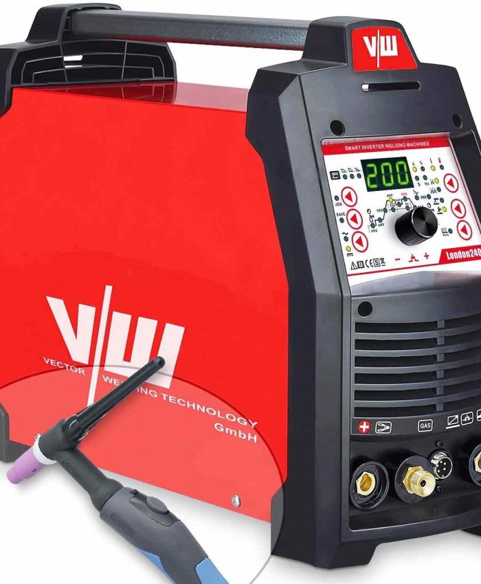 Poste à souder TIG AC DC avec 200a et fonction de soudage à l&rsquo;électrode 170a | Machine à souder en aluminium – fonction impulsion – mise sous tension et hors tension – London2400 de Vector Welding