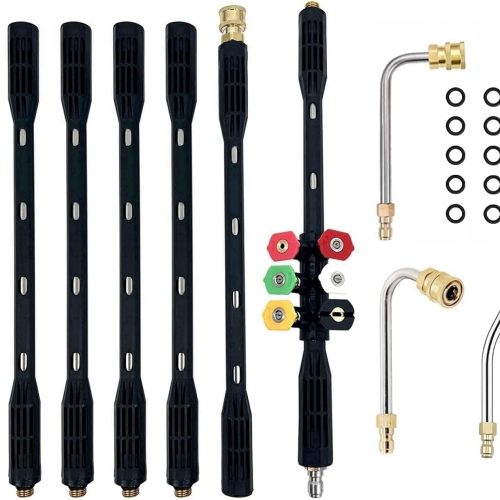 Tige d&rsquo;extension de nettoyeur haute pression, 4000 PSI pour nettoyeur haute pression, télescopique, lance de rechange, outils de nettoyage pour le toit, les fenêtres