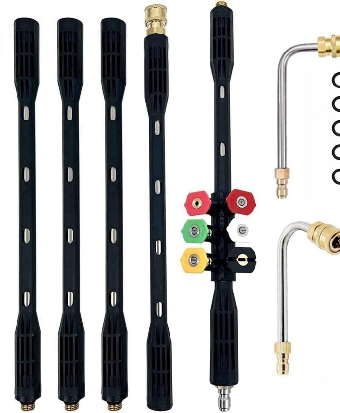 Tige d&rsquo;extension de nettoyeur haute pression, 4000 PSI pour nettoyeur haute pression, télescopique, lance de rechange, outils de nettoyage pour le toit, les fenêtres