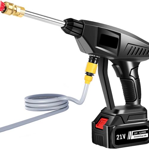 Nettoyeur Haute Pression sans Fil, Pistolet à Eau Haute Pression 60 Bar, Nettoyeur Haute Pression sans Fil, Pistolet pulvérisateur de Lavage de Voiture, Pistolet à Eau 30000mAh