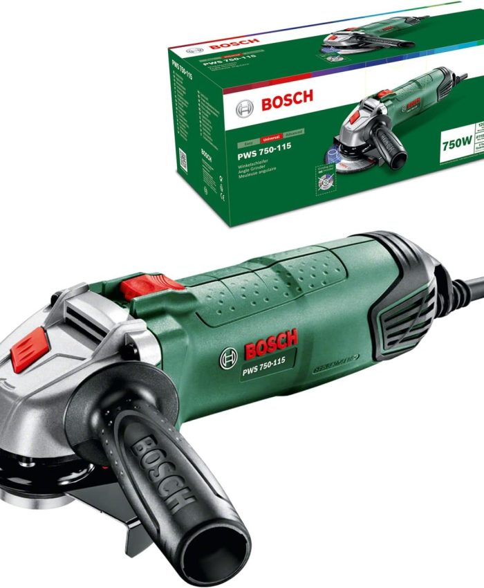 Bosch Home and Garden Meuleuse d’angle Bosch – PWS 750-115 (750 W, diamètre de disque : 115 mm, dans boîte carton)