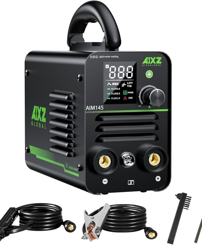 AIXZGLOBAL AIM145 Poste à Souder Inverter 145A – 3 In 1 Mini ARC/Lift TIG/Spool Poste à Souder à électrodes avec écran LCD, Anti-Stick, 230V, 3 ans de garantie