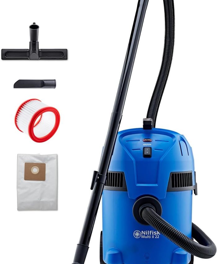 Aspirateur Eau et Poussière Nilfisk Multi II 22L pour la Maison, Jardin et Voiture – Aspiration et Soufflerie (1200 W)