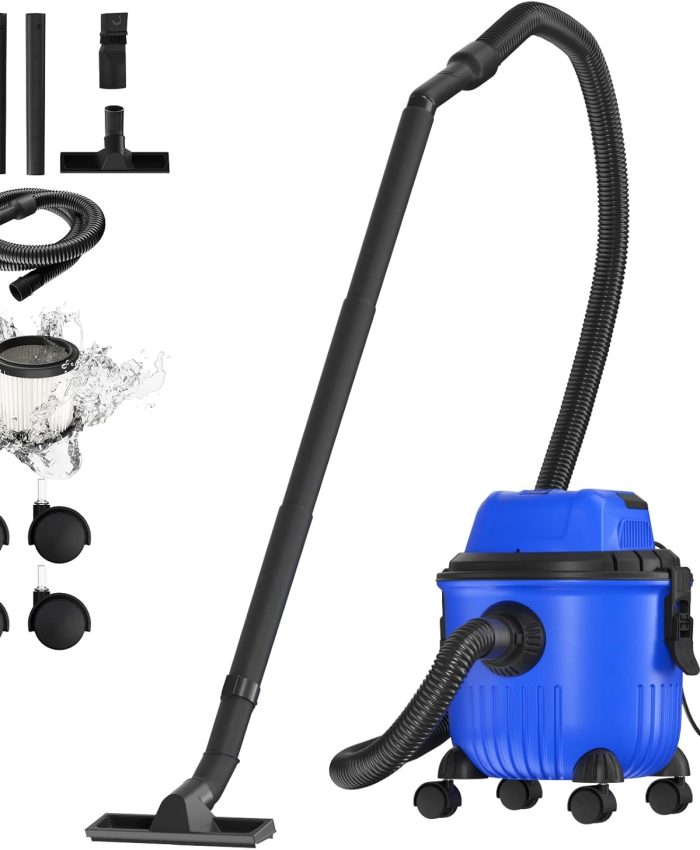 Aspirateur Eau et Poussière 800W, Fonction Soufflerie Aspirateur, avec Filtre HEPA, Cuve de 15L, 16000Pa de Puissance d&rsquo;aspiration, Tube d&rsquo;Aspiration : 1.5 m, Kit d&rsquo;accessoires Complet Inclus