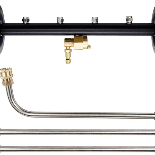 YUET Balai d&rsquo;eau de Lavage de Voiture, 2 en 1 pour Nettoyeur Haute Pression, Nettoyeur de Surface de 16 inch avec 4 Buses, 3 Tiges d&rsquo;extension, 4000 PSI 40 cm, 1/4&Prime; Connexion Rapide
