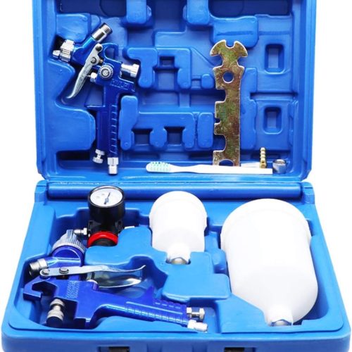 2 Pistolets à Peinture HVLP Pistolet à Peinture 0,8 mm 1,4 mm Buses – Kit Pistolet Professionnel pour la Finition de Voitures et de Meubles Haut de Gamme