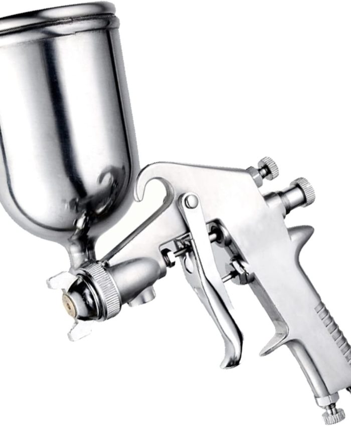 ZAWELIYO Pistolet Pneumatique avec Pulvérisateur d&rsquo;air à Coupelle Supérieure de 400 ML pour la Peinture de Meubles et de Voitures, Poignée Portable en Alliage D&rsquo;aluminium,