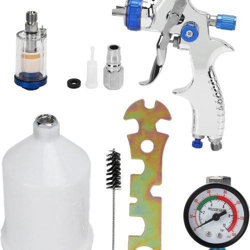 Fictory Fictory Pistolet à peinture pneumatique professionnel réglable pour peinture à base d&rsquo;eau 600 ml Résistant à basse pression