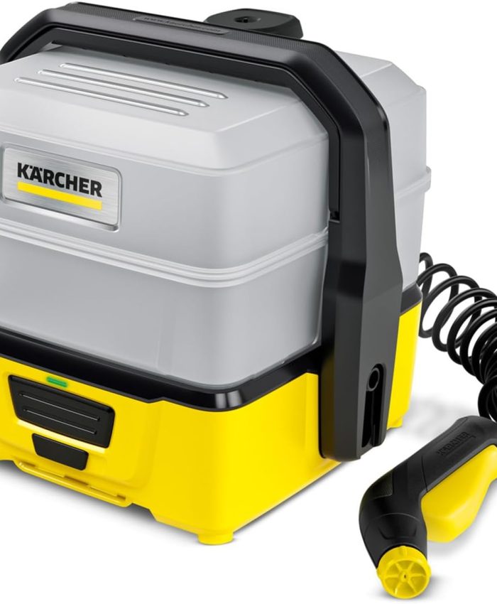 Kärcher Nettoyeur à Pression Mobile OC 3 Plus, Pression Basse Douce, Batterie Lithium-Ion, Débit : 2 L/h, Poids : 2,3 kg, Réservoir d&rsquo;Eau : 7 L, Tuyau d&rsquo;Aspiration Spiralé : 2,8 m, Buse à Jet Plat
