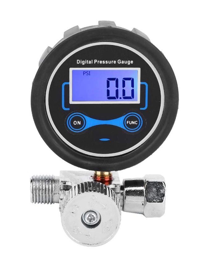 Wakects Régulateur d&rsquo;air pneumatique, vanne de commande, manomètre numérique, pistolet à peinture, réducteur de pression, manomètre, 1/4&Prime; pour pistolet pulvérisateur