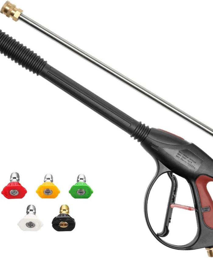 Achort Pistolet À Eau Haute Pression Baguette Magique, 280Bar Pistolet Nettoyeur Haute Pression de Rechange Gun and Nozzles pour Le Lavage De La Voiture D&rsquo;arrosage