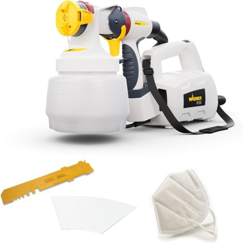 WAGNER Pistolet à peinture W 450 pour peintures murales et sous couches à l&rsquo;intérieur, 15 m²-10 min, réservoir 1300 ml, 460 W, tuyau 1,8 m