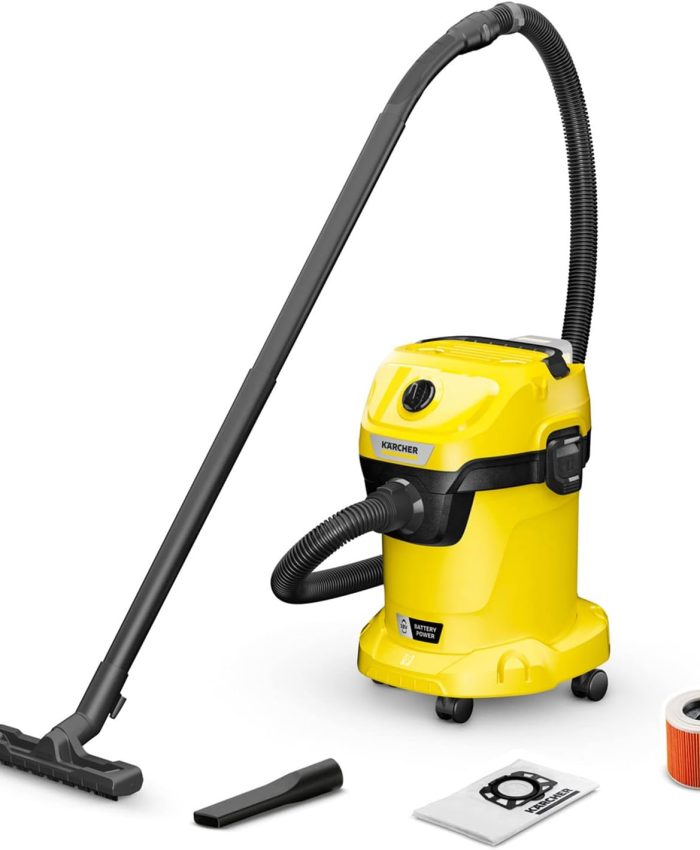 Kärcher WD 3-18, Aspirateur Eau & poussière sur Batterie, Alu, Jaune