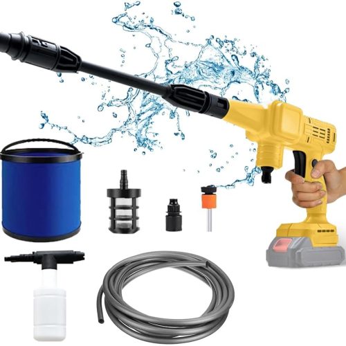 Nettoyeur Haute Pression à Batterie Compatible avec DeWalt 20V Max, Max 507 PSI Nettoyeur Haute Pression sans Fil avec Buse Multi-Fonctions 6-en-1, Idéal pour Voitures Maison Jardin(sans Batterie)