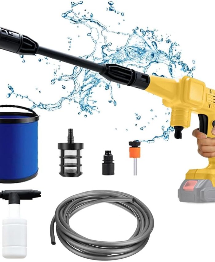 Nettoyeur Haute Pression à Batterie Compatible avec DeWalt 20V Max, Max 507 PSI Nettoyeur Haute Pression sans Fil avec Buse Multi-Fonctions 6-en-1, Idéal pour Voitures Maison Jardin(sans Batterie)