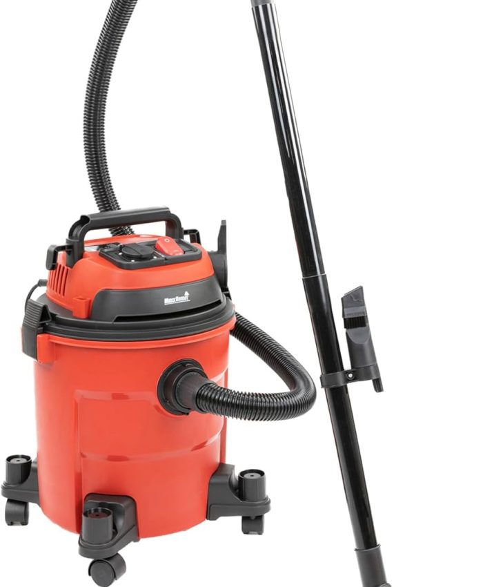 MaxxHome – Aspirateur Eau et poussière -1200 W – 20 L – raccord de soufflerie – INCL. Embout Combi pour Aspiration Eau et poussière – Tuyau en Plastique : 3m – Tension Secteur : 220-240V~ 50-60Hz