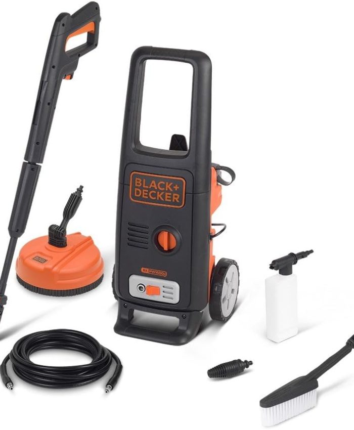 Black+Decker BXPW1600PE Nettoyeur Haute Pression avec Patio Cleaner et Brosse Fixe (1600 W, 125 bar, 420l/h)
