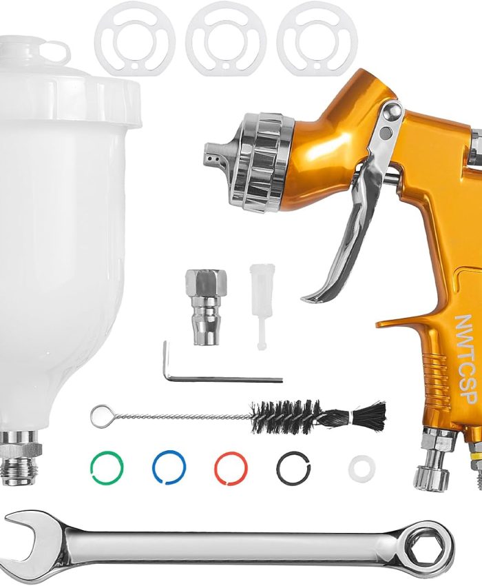 Pistolet a Peinture Professionnel pneumatique hvlp Automobile 1,3 mm Embout 600 ML Tasse Haute efficacité pour Une Finition Fine