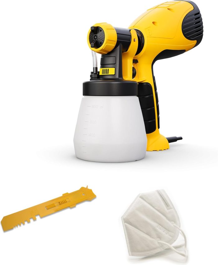 WAGNER Pistolet à peinture W 100 Wood&Metal Sprayer pour vernis et lasures à l&rsquo;intérieur et l&rsquo;extérieur, 5 m²-12 min, réservoir de 800 ml, 280 W
