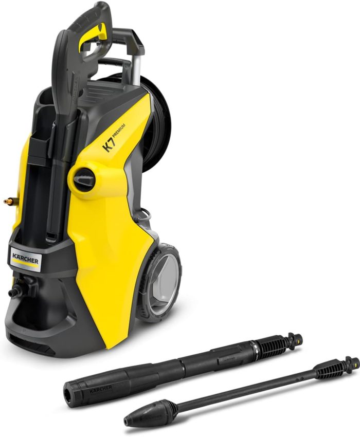Kärcher Nettoyeur Haute Pression K 7 Premium Power, 180 bar, Débit : 600 l/h, Superficie de Nettoyage : 60 m²/h, Puissance : 3 000 W, Enrouleur de flexible, avec Pistolet, Rotabuse, Lance